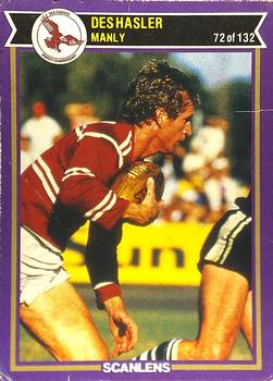 1987 Scanlens Rugby League #72 Des Hasler Front